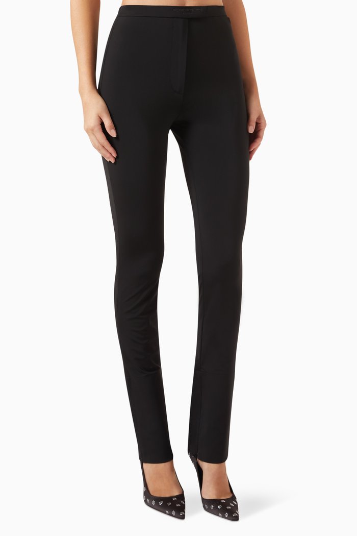 

Logo-embroidered Tailored Leggings in Compact Jersey, Black
