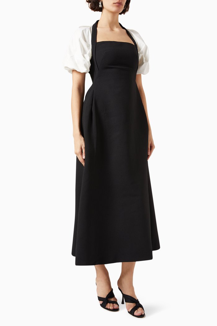 

Marie Midi Dress in Stretch-jersey, Black