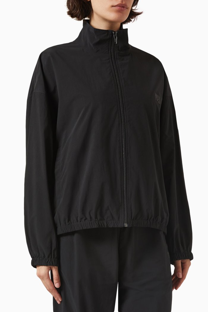 

Coaches Track Jacket in Nylon, Black