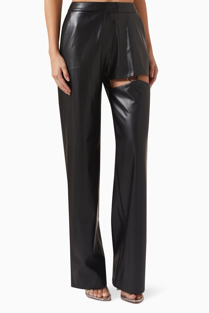 Naughty Pants in Vegan Leather, Black