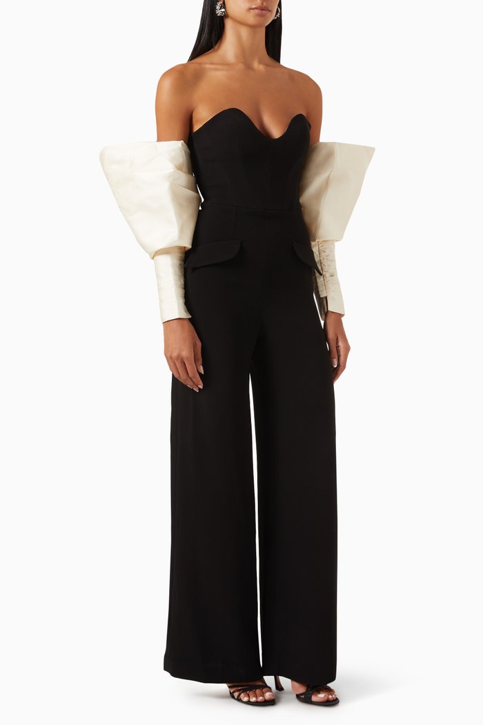 

Cute Intentions Jumpsuit with Couture Sleeves in Crepe, Multicolour