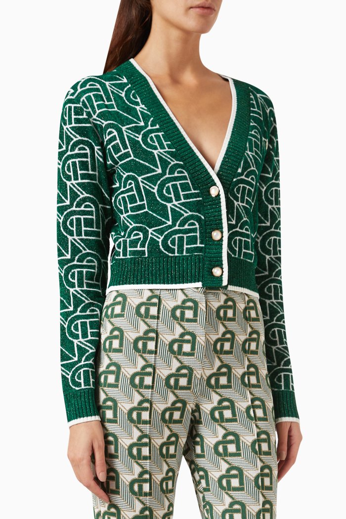 

Heart Monogram Cardigan in Viscose-knit, Multicolour
