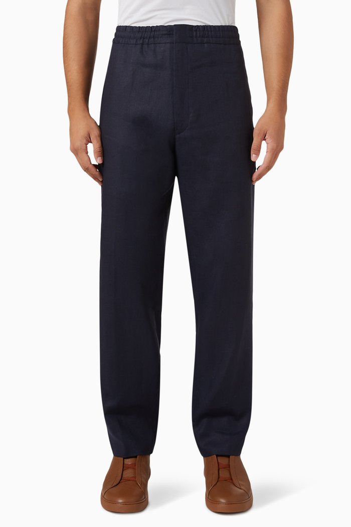 

Jogger Pants in Linen, Blue