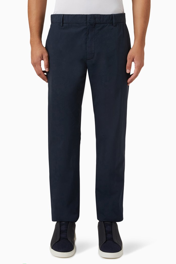 Tela Vela Pants in Stretch-cotton, Blue
