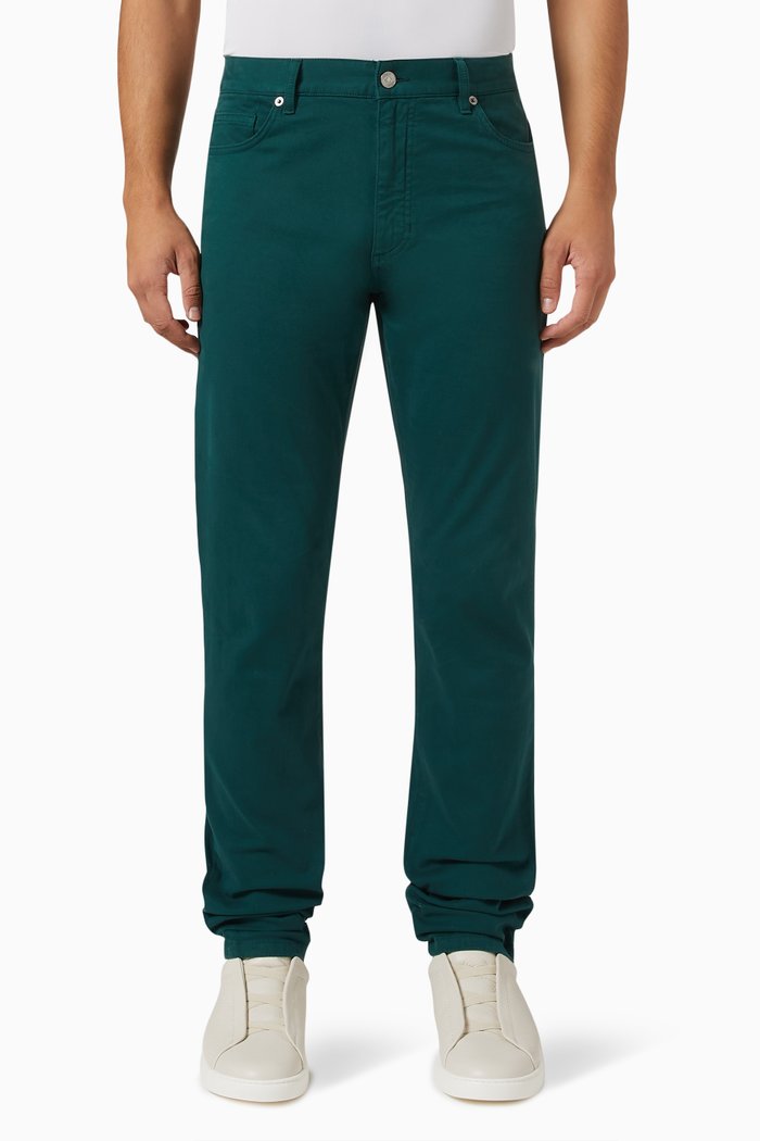 

City Jeans in Stretch-cotton, Green