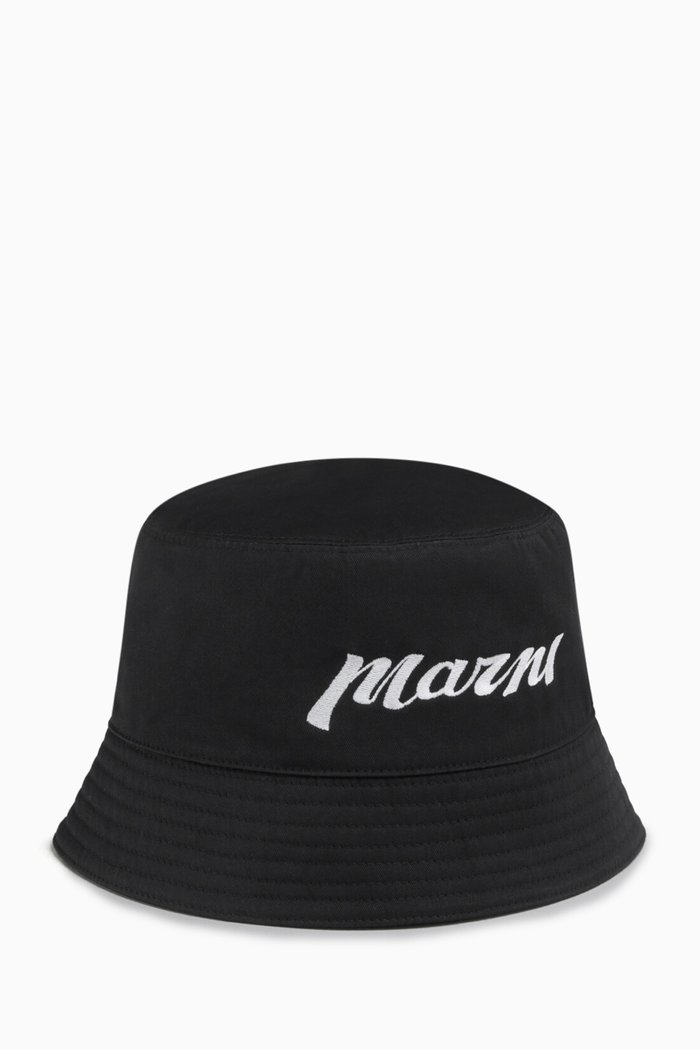 

Logo Bucket Hat in Cotton Twill, Black