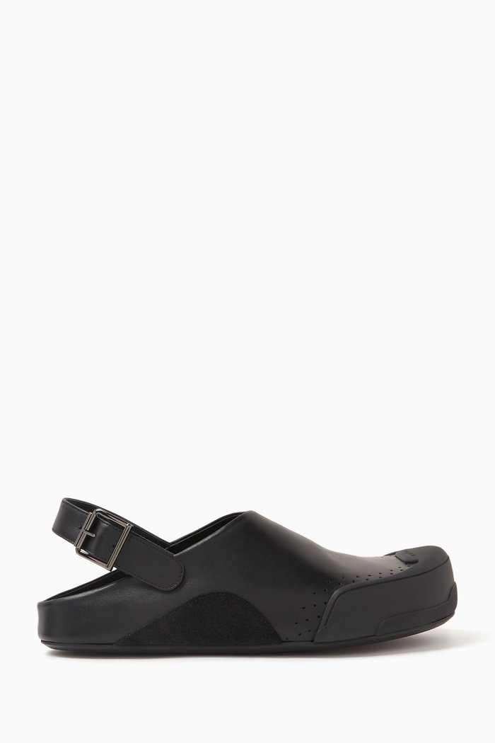 

Dada Sabot Sandals in Calf Leather & Suede, Black