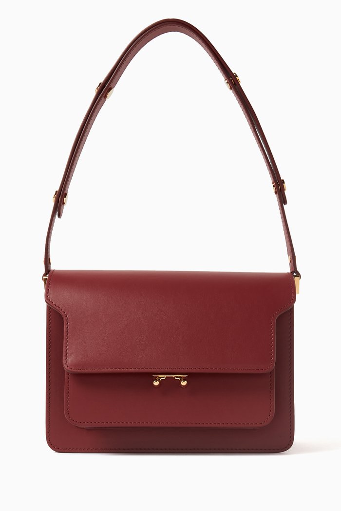 

Medium Trunk Shoulder bag in Saffiano Leather, Purple