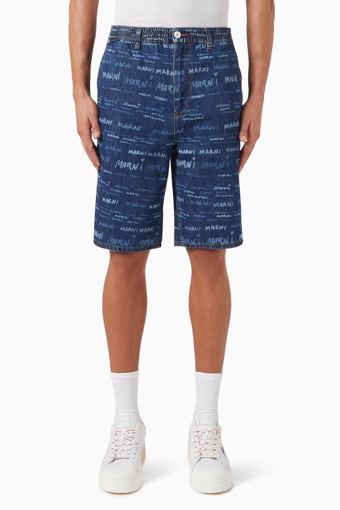 

Logo Shorts in Bio Cotton Denim, Blue