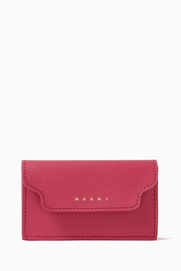 

Business Card Case in Saffiano Leather, Pink