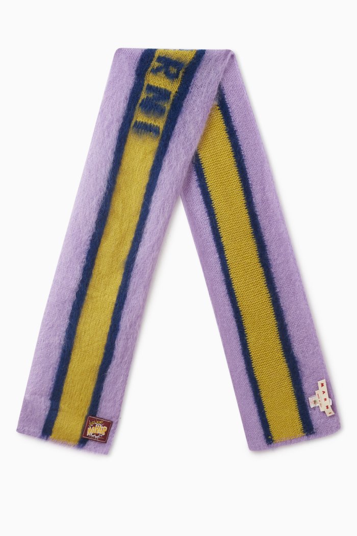 

'Fuzzy Wuzzy' College Scarf in Mohair-blend, Multicolour