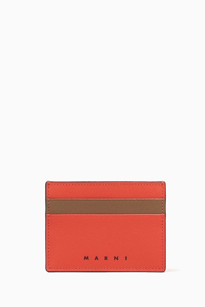 

Logo Card Holder in Calf Leather, Multicolour