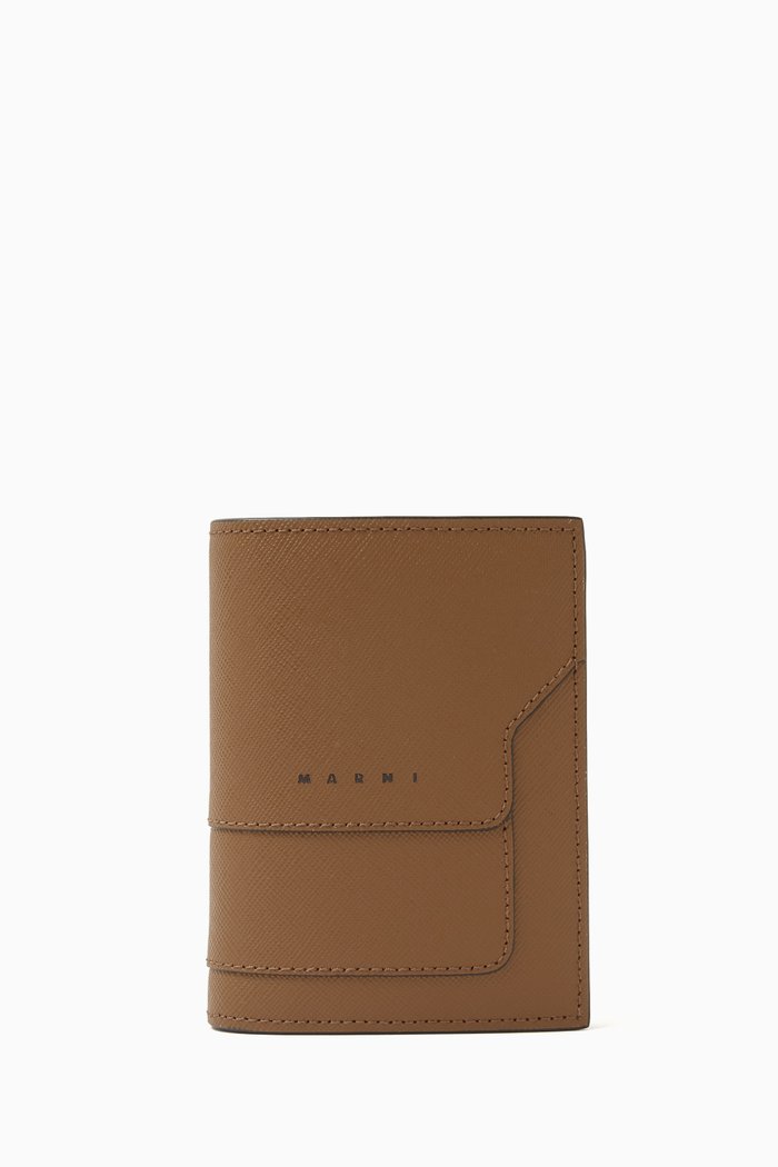 Billfold Wallet in Smooth Leather, Brown