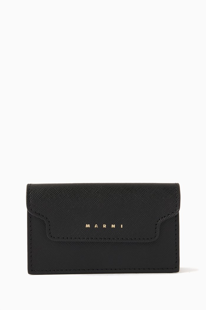 

Business Card Case in Saffiano Leather, Black