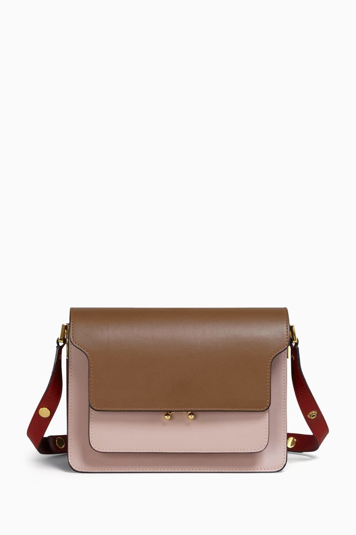 Medium Trunk Crossbody Bag in Smooth Leather, Multicolour