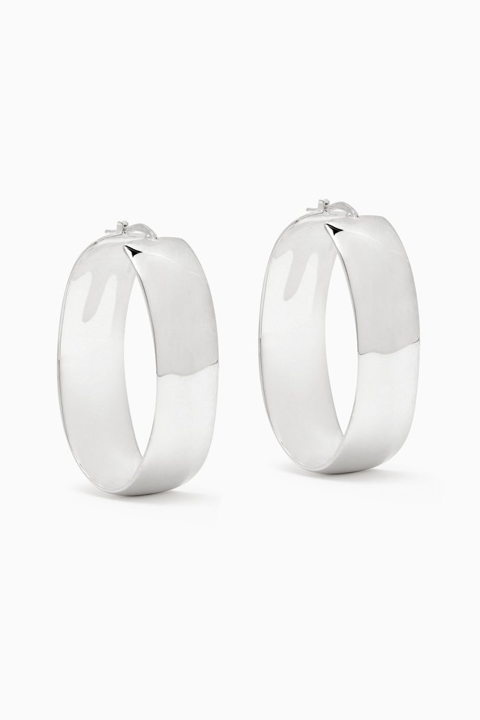 

Raw Wildness Hoop Earrings in Eco Brass, Silver