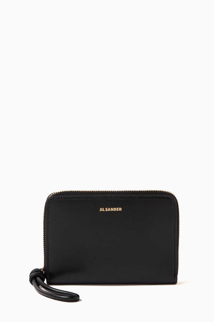 

Giro Pocket Zip-around Wallet in Smooth Leather, Black