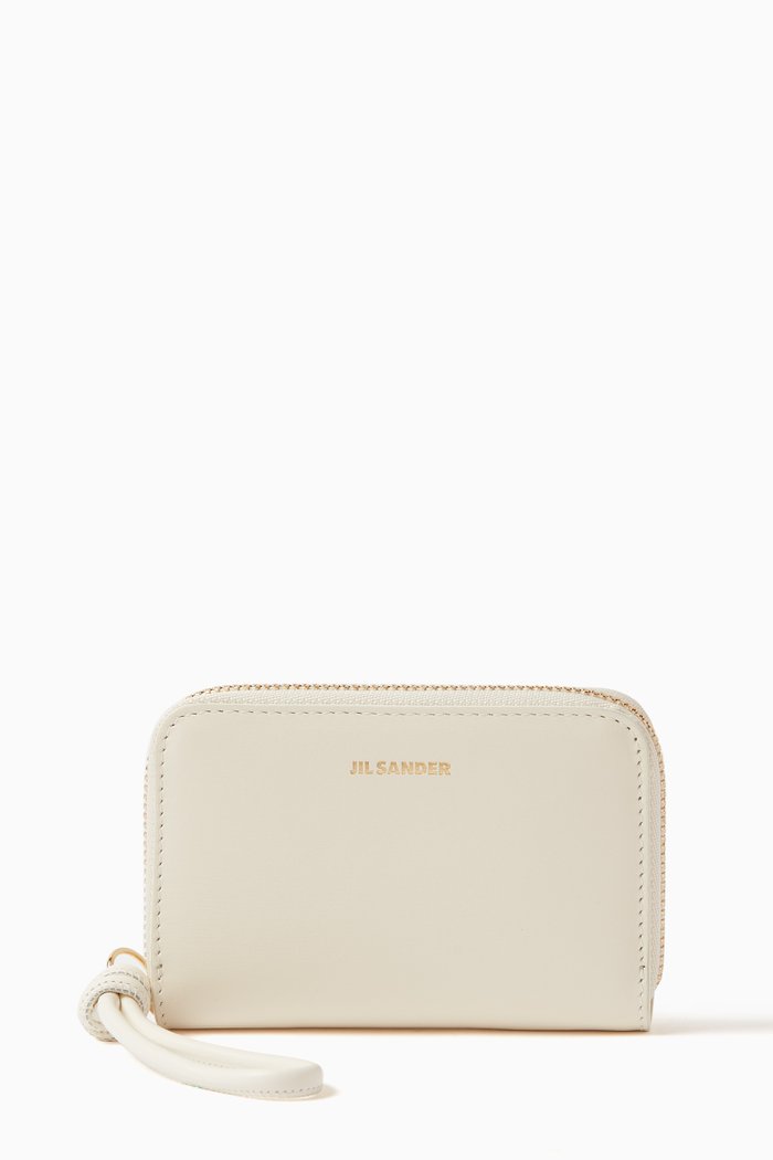 

Small Giro Zip-around Wallet in Smooth Leather, Neutral