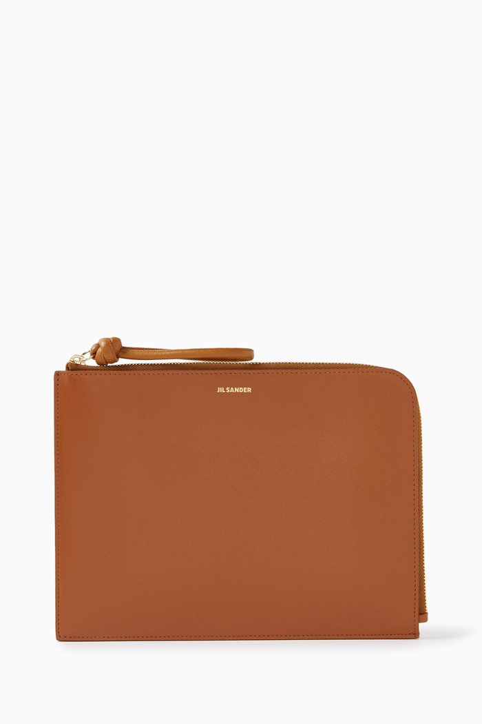 

Large Giro Envelope Wallet in Smooth Leather, Neutral