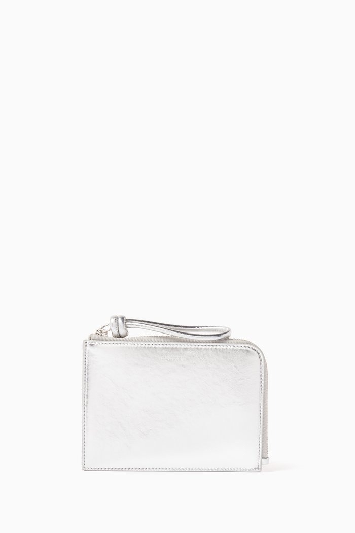 Medium Giro Envelope Wallet in Smooth Leather, Grey