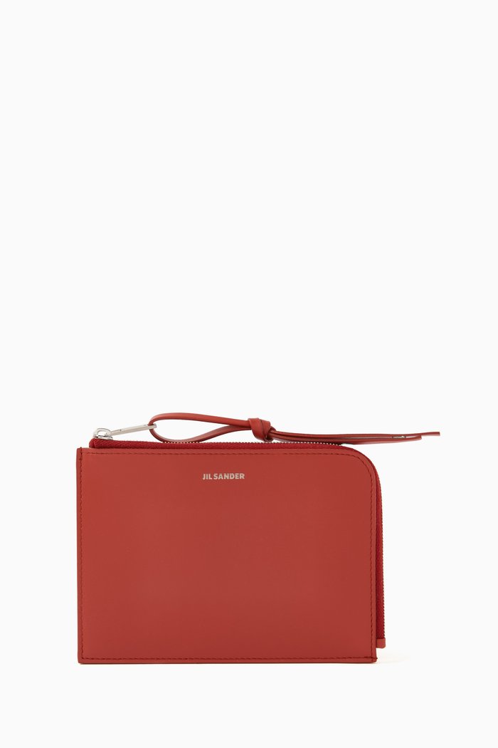 

Medium Card Holder in Leather, Red
