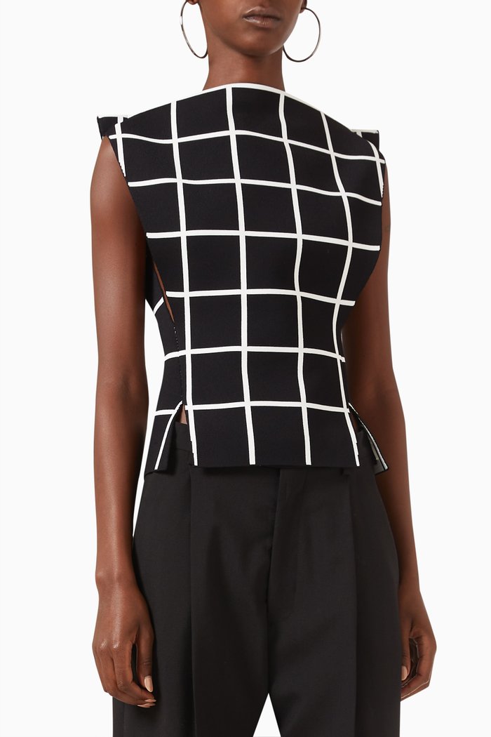 

Checkered Top, Black