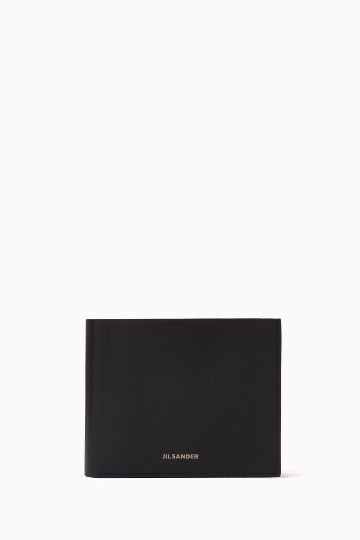 

Pocket Wallet in Calf Leather, Black