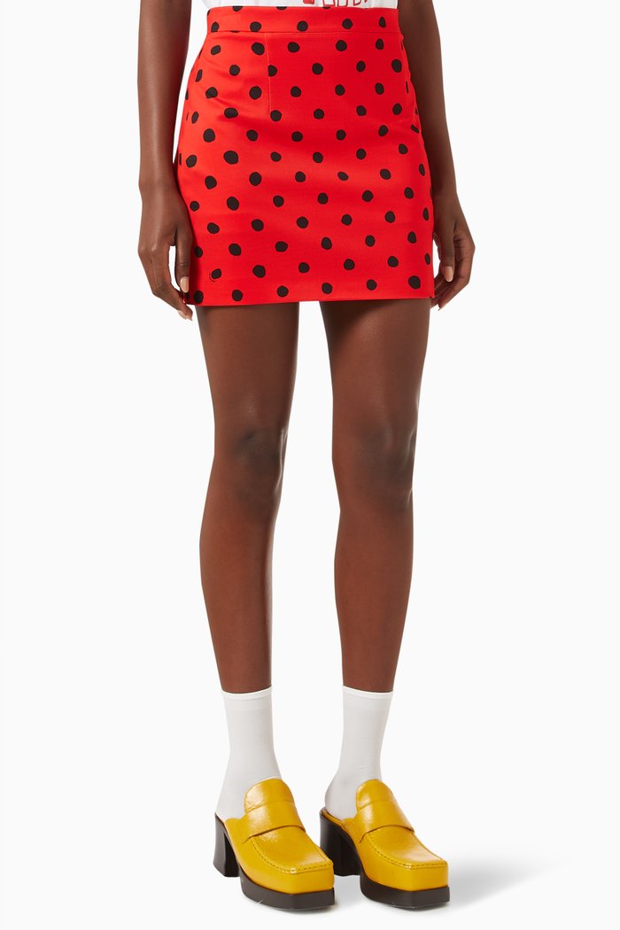 

Polka-dot Mini Skirt, Brown