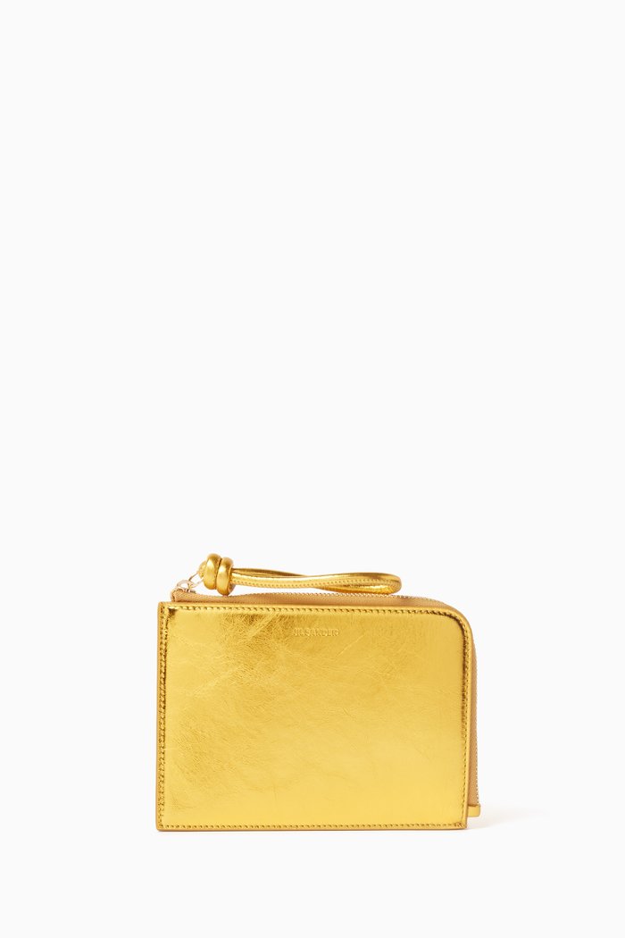 Medium Giro Envelope Wallet in Laminated Leather, Orange