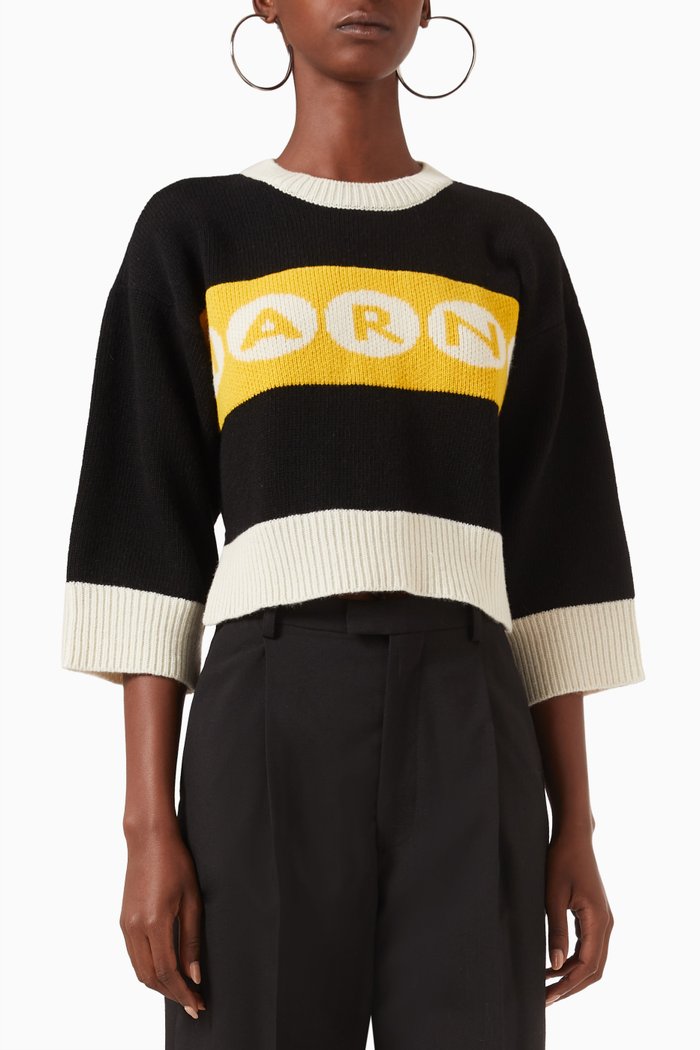 

Logo Sweater in Wool, Black