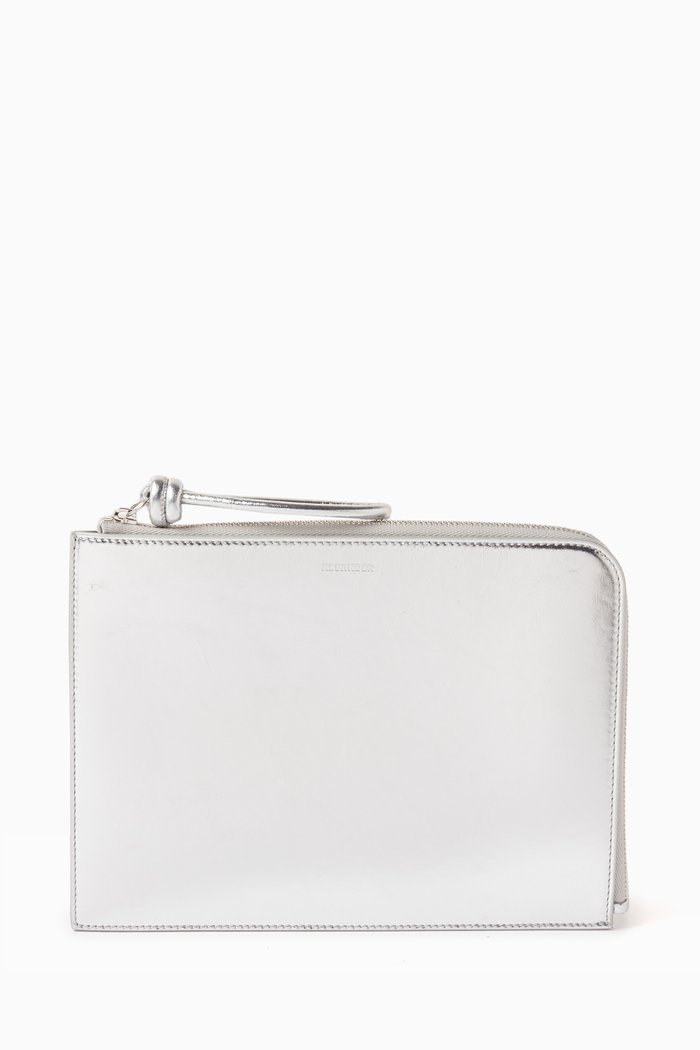 

Large Giro Envelope Wallet in Smooth Leather, Grey