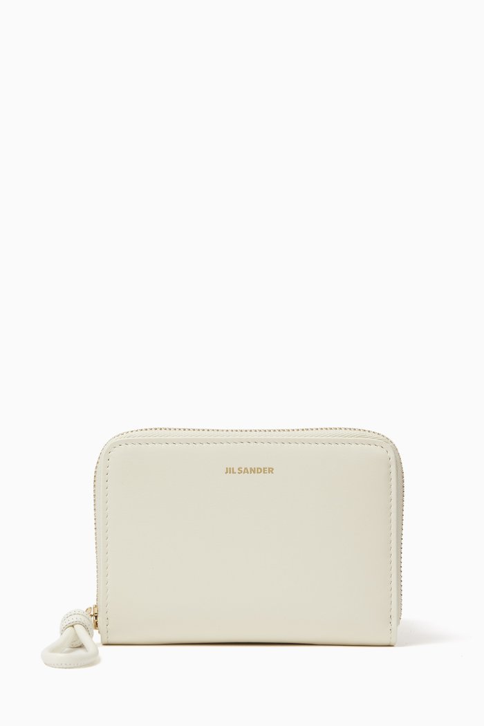 

Giro Pocket Zip-around Wallet in Smooth Leather, Neutral