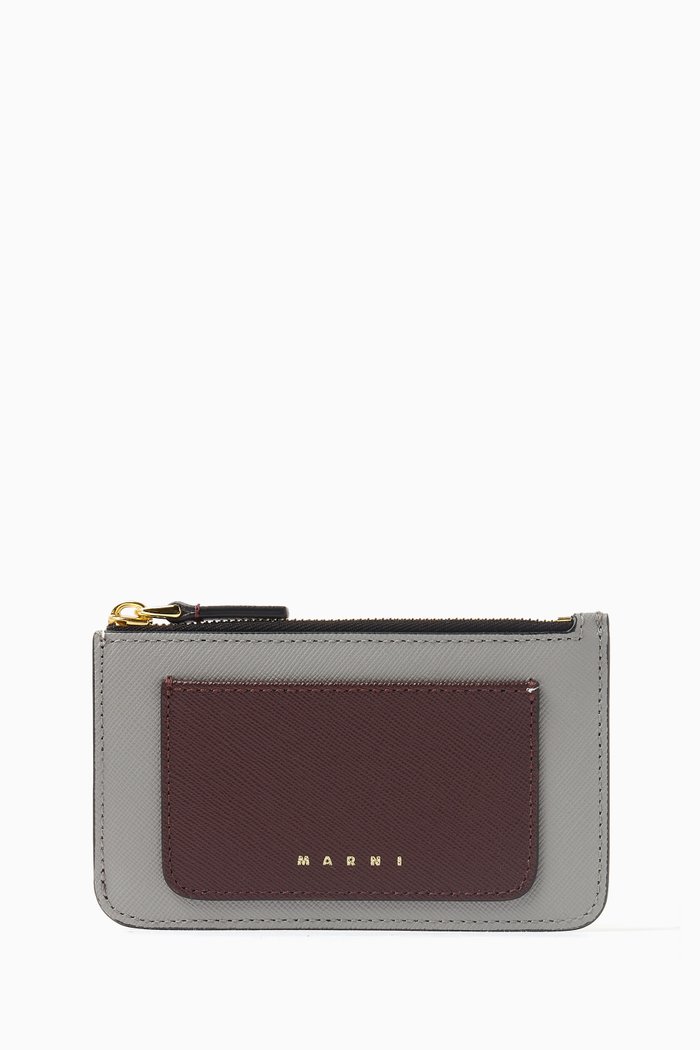 

Colour-block Card Holder in Leather, Multicolour