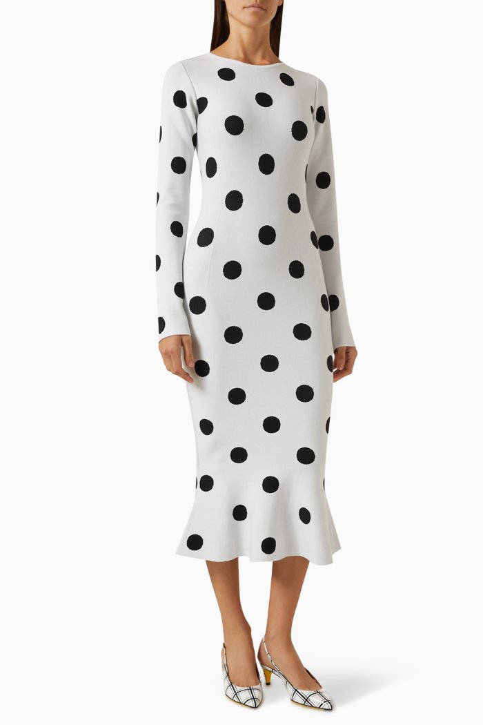

Polka-dot Midi Dress, White