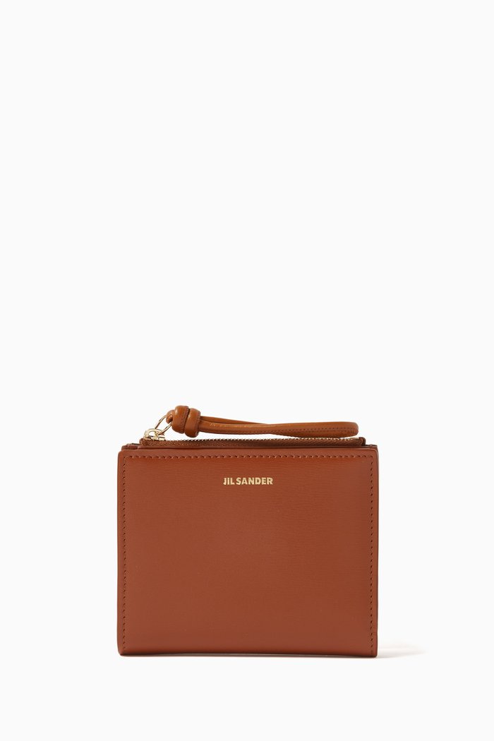 

Mini Giro French Wallet in Smooth Leather, Neutral