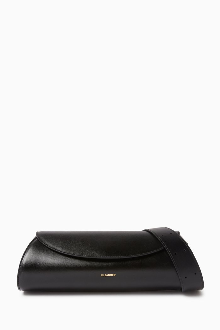 

Cannolo Small Shoulder Bag in Leather, Black