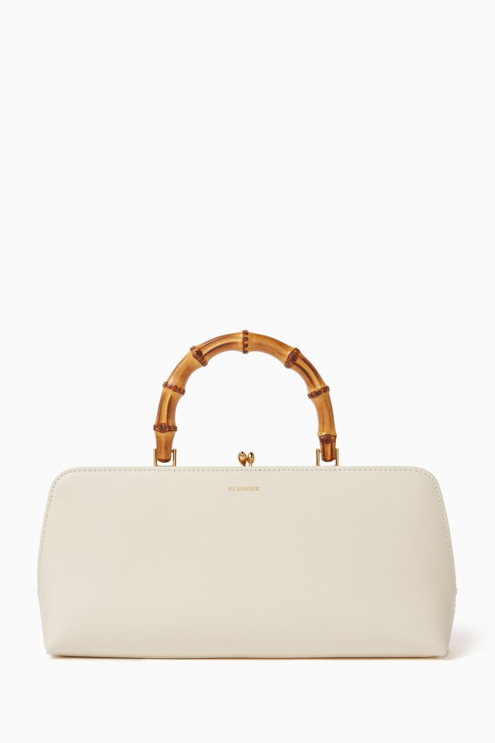 

Goji Bamboo Small Handbag in Leather, Neutral