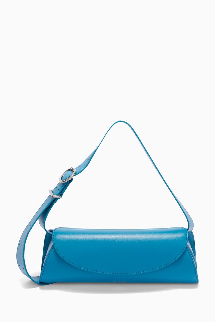 Small Cannolo Bag in Leather, Blue