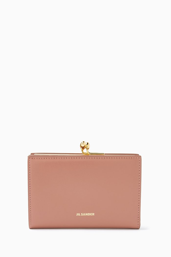 

Small Goji Purse Wallet in Smooth Leather, Neutral