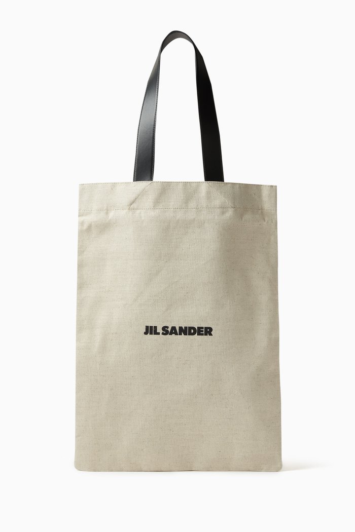 Book Tote Bag in Canvas, Neutral