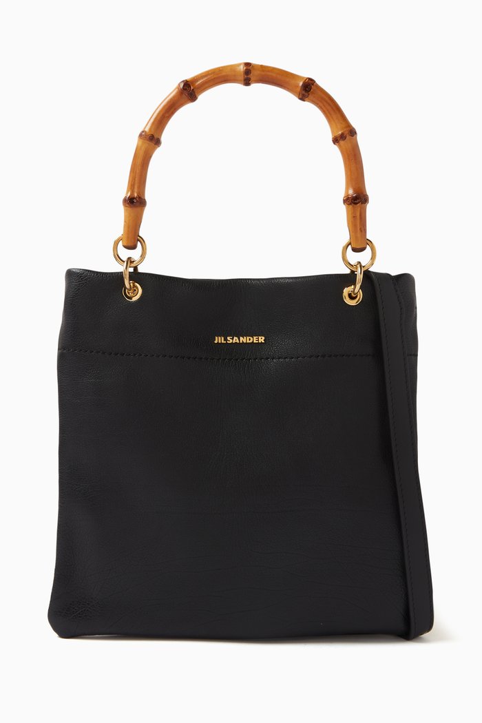 

Bamboo Small Tote Bag in Leather, Black
