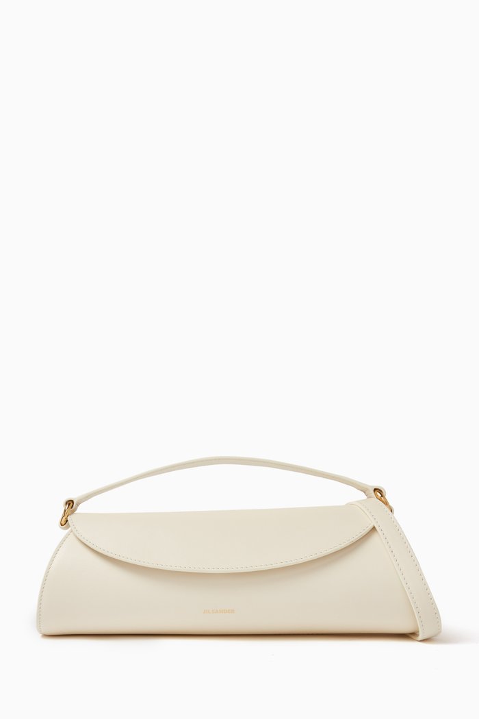 

Cannolo Small Top-handle Bag in Leather, Neutral