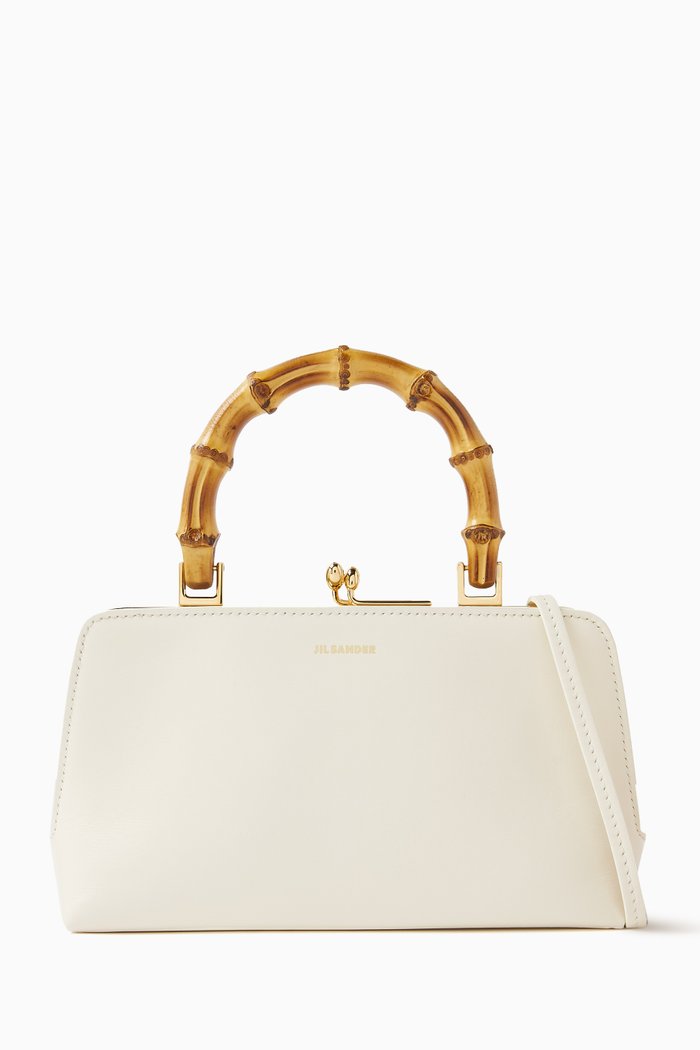 

Goji Bamboo Mini Handbag in Leather, Neutral