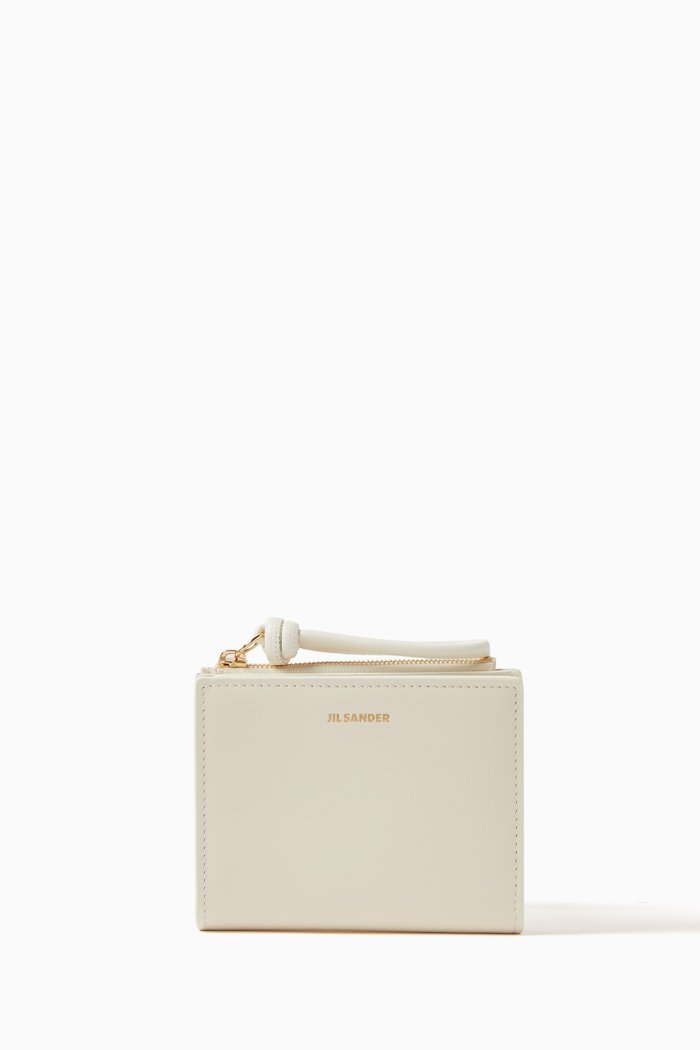 

Mini Giro French Wallet in Smooth Leather, Neutral