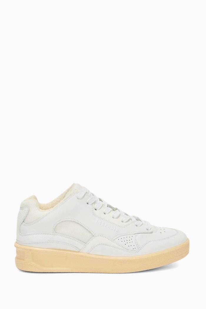 Basket Low-top Sneakers in Leather, White