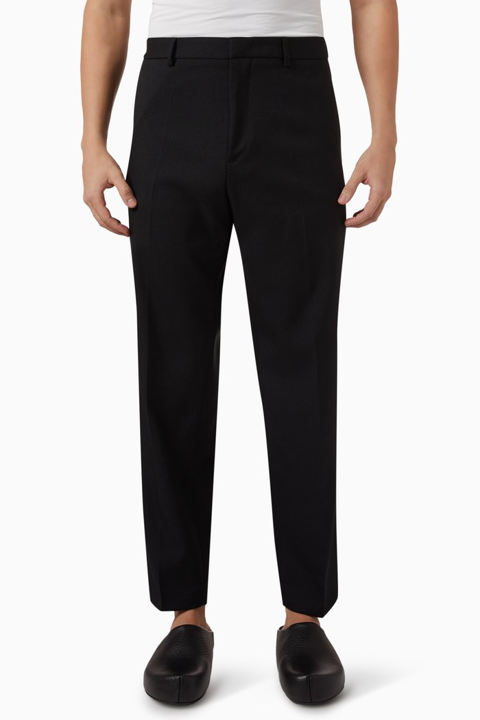 

Straight-leg Pants in Garbadine, Black