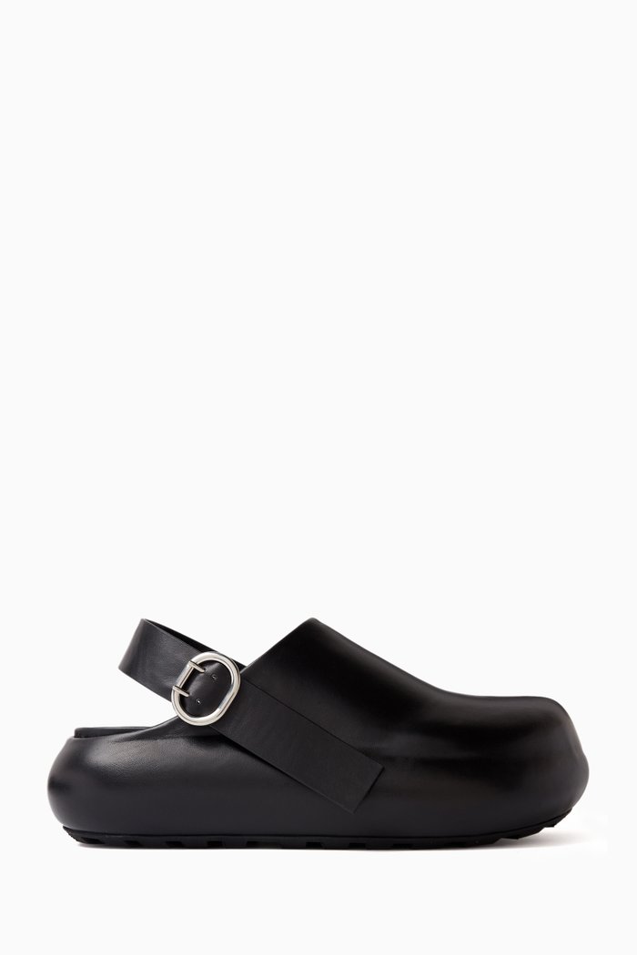 

Sabot Clog Shoes in Leather, Black