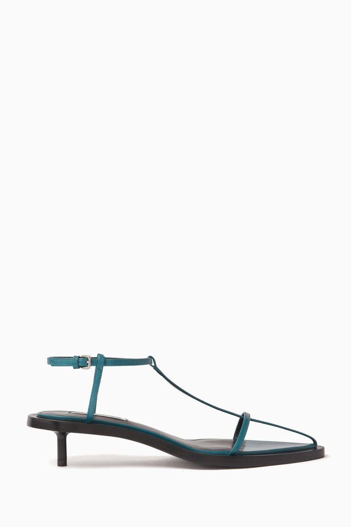 

Point Toe Strappy Sandals in Leather, Blue