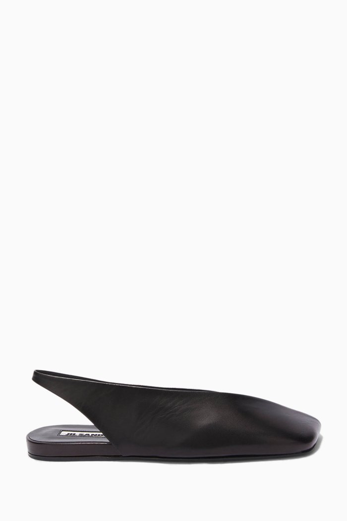 

Scarpa Ballerina Flats in Leather, Black