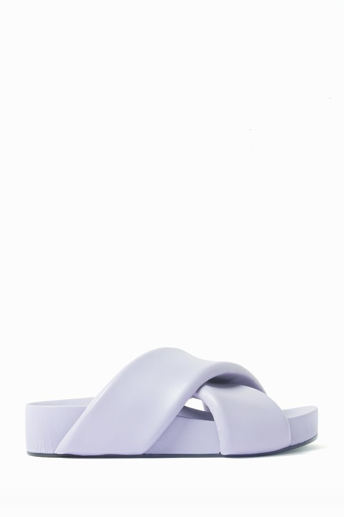 

Padded Slides in Leather, Purple